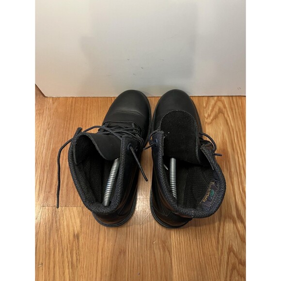 Timberland Boots Mens Size 7 Black Leather Lace Up Work Lug Sole Padded Collar main image 6